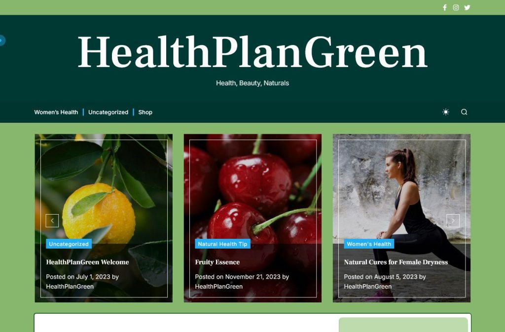 Healthplan Green Blog Website design by BuiltFound.